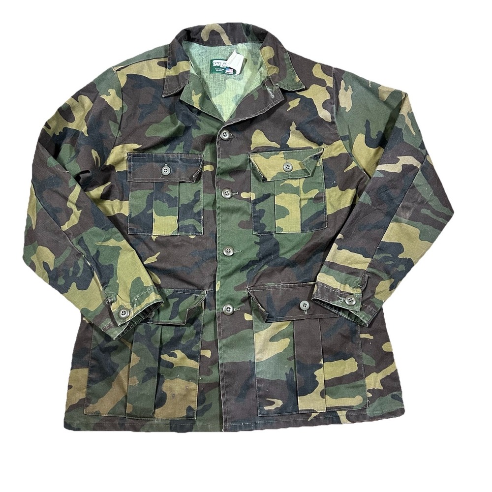 Vintage Saftbak Camouflage Hunting Shirt Jacket Made in USA Men's‎ Camo Sz L